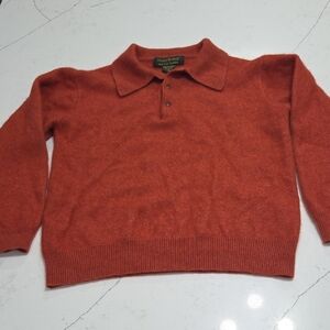 Daniel Bishop Y2K Orange Crew Neck Sweater, 100% 2 Ply Cashmere SzM Pre-owned